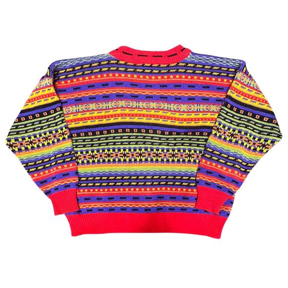 Vtg 80s 90s One Step Up Dopamine Cardigan Oversized Knit Sweater Sz S Unisex EUC - Picture 2 of 15